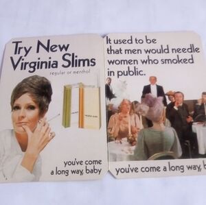 Vintage‎ Advertisement Virginia Slims Cigarette   Needle Pack Made In W. Germany